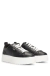 Hugo Boss Platform-sole Trainers With Logo Flag And Signature Details In Black