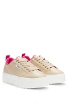 Hugo Boss Platform-sole Trainers With Logo Flag And Signature Details In Multi