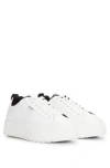 Hugo Boss Platform-sole Trainers With Logo Flag And Signature Details In White