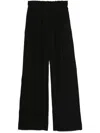 Hugo Boss Plissé Crepe Trousers In Black