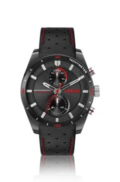 Hugo Boss Racing-inspired Watch With Perforated Leather Strap Men's Watches In Assorted-pre-pack