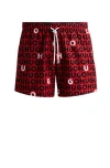 Hugo Boss Recycled-material Swim Shorts With Logo Print In Red