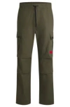 Hugo Regular-fit Cargo Trousers In Ripstop Cotton In Khaki