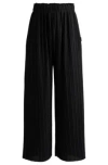 Hugo Boss Regular-fit High-rise Trousers In Pliss Crepe In Black