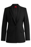 Hugo Boss Regular-fit Jacket In Stretch Fabric In Black