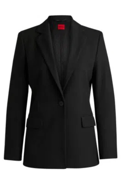 Hugo Regular-fit Jacket In Stretch Fabric In Black