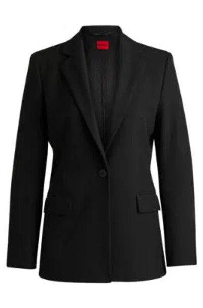 Hugo Boss Regular-fit Jacket In Stretch Fabric In Black