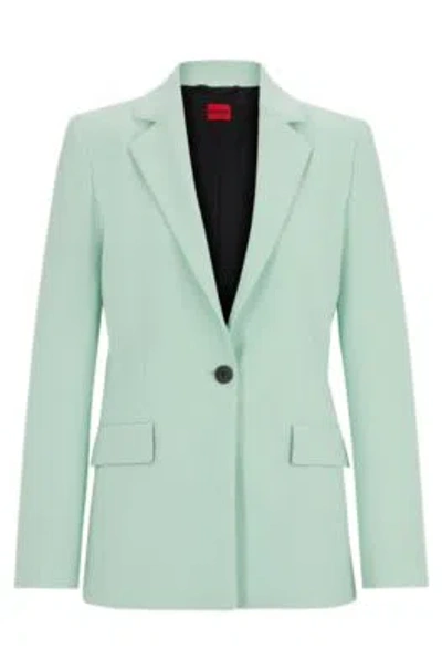 Hugo Regular-fit Jacket In Stretch Material With Button Closure In Light Green