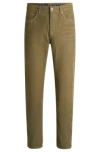 Hugo Boss Regular-fit Jeans In Colored Cotton Corduroy In Light Green