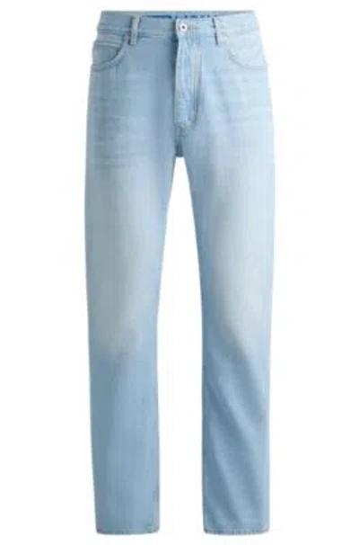 Hugo Regular-fit Jeans In Pure-cotton Denim In Light Blue
