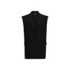 Hugo Boss Regular-fit Long-length Waistcoat With Logo Lining In Black