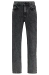 Hugo Boss Regular-fit Regular-rise Jeans In Gray Denim In Dark Grey