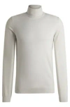 Hugo Regular-fit Rollneck Sweater In Wool In White