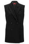 HUGO REGULAR-FIT SLEEVELESS JACKET WITH DOUBLE-BREASTED FRONT