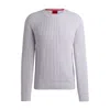 Hugo Boss Regular-fit Sweater In Ribbed Cotton In Purple