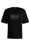 Hugo Boss Regular-fit T-shirt In Cotton With Graphic Logos In Black