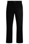 Hugo Boss Regular-fit Trousers In Cotton Twill With Signature Label In Black