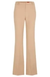 Hugo Boss Regular-fit Trousers In Stretch Fabric With Bootcut Leg In Light Beige