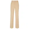 Hugo Boss Regular-fit Trousers In Stretch Fabric With Wide Leg In Beige