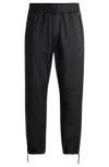 Hugo Boss Regular-fit Trousers In Water-repellent Satin In Black