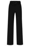 Hugo Boss Regular-fit Trousers With Adjustable D-ring Belt In Black
