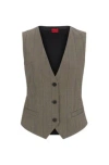 Hugo Boss Regular-fit Waistcoat In Striped Cloth In Patterned