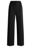 Hugo Boss Relaxed-fit All-gender Trousers With Elasticated Waistband In Black