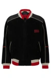 HUGO RELAXED-FIT BOMBER JACKET WITH SPORTY LOGOS
