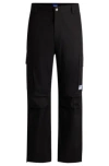 Hugo Boss Relaxed-fit Cargo Trousers In Cotton In Black