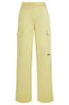 HUGO RELAXED-FIT CARGO TROUSERS IN SATIN
