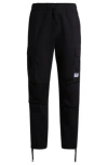 Hugo Boss Relaxed-fit Cargo Trousers In Structured Cotton In Black