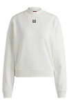 Hugo Boss Relaxed-fit Cotton-terry Sweatshirt With Stacked-logo Embroidery In Neutral