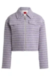 HUGO RELAXED-FIT CROPPED JACKET IN A BOUCL COTTON BLEND