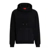 Hugo Boss Relaxed-fit Hoodie In Stretch Cotton With Contrast Pocket In Black