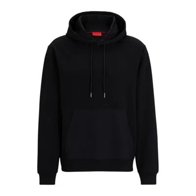 HUGO BOSS RELAXED-FIT HOODIE IN STRETCH COTTON WITH CONTRAST POCKET