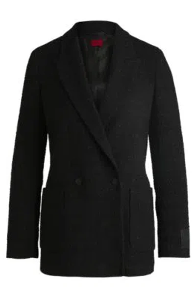 Hugo Boss Relaxed-fit Jacket In Sparkle-effect Boucl In Patterned