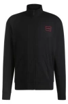 Hugo Boss Relaxed-fit Jacket In Stretch Cotton With Frame Logo In Black