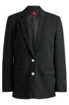 Hugo Boss Relaxed-fit Jacket With All-over Sparkle Pinstripe In Patterned