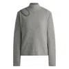 Hugo Boss Relaxed-fit Mock-neck Sweater With Cut-out Detail In Grey