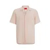 Hugo Boss Relaxed-fit Multi-occasional Shirt In Linen In Pink