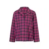 Hugo Boss Relaxed-fit Pajama Top In Checked Cotton Flannel In Pink