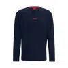 Hugo Boss Relaxed-fit Pajama Top In Stretch Cotton With Logo In Blue