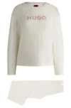 Hugo Boss Relaxed-fit Pajamas With Foil-print Branding In Light Pink