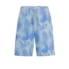 Hugo Boss Relaxed-fit Shorts In Cotton Terry With Seasonal Print In Blue