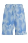 Hugo Boss Relaxed-fit Shorts In Cotton Terry With Seasonal Print In Light Blue