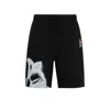 Hugo Boss Relaxed-fit Shorts With Floral Artwork In Black