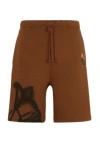 Hugo Boss Relaxed-fit Shorts With Floral Artwork In Brown