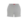 Hugo Boss Relaxed-fit Shorts With Silicone-printed Logo In Silver