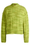 Hugo Boss Relaxed-fit Sweater In Two-tone Yarn In Green