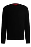 Hugo Relaxed-fit Sweater With Knitted Structure And Crew Neckline In Black